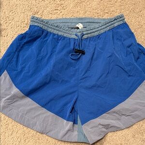 lululemon athletica Blue and Gray nylon Athletic Shorts